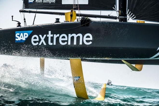 The move to a foiling catamaran is an opportunity for SAP to evolve its technology to provide even more powerful and innovative insights to sailors, fans and spectators at the race venues © Tristan Stedman-SAP Extreme Sailing Team